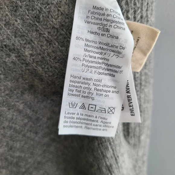 Madewell Ribbed Lyle Henley Heather Grey Sweater - Picture 7 of 8
